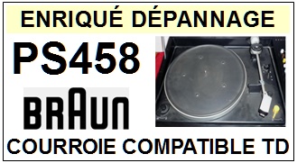 BRAUN PS458  <BR>courroie d'entrainement tourne-disques (<b>square belt</b>)<small> 2016-07</small>